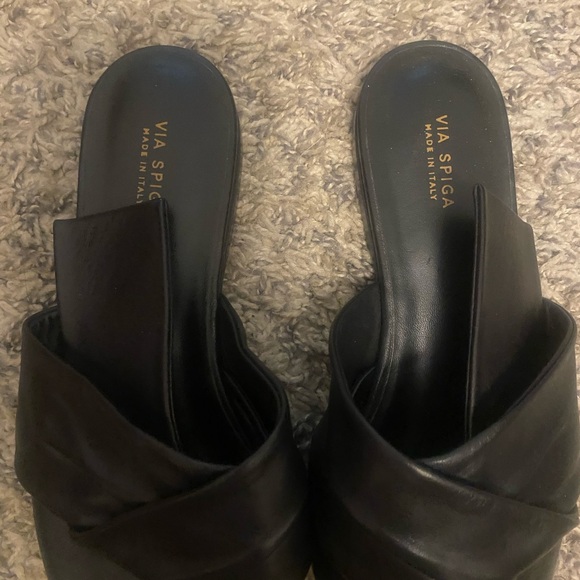 Via Spiga Black Birgit Slides - Picture 5 of 9